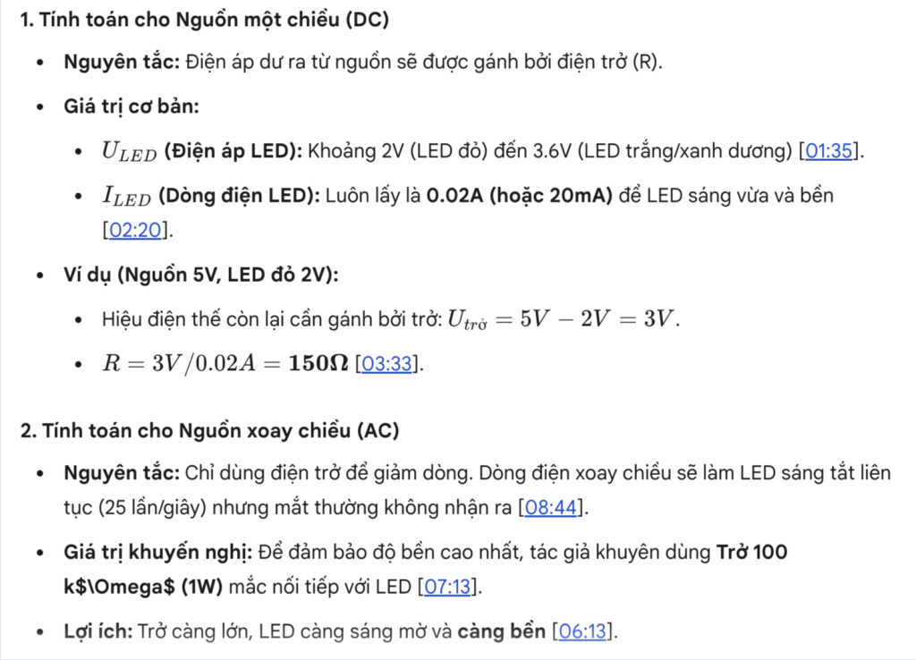 Tính Toán Điện Trở Cho LED Báo Nguồn (DC & AC) 14 35 42 962