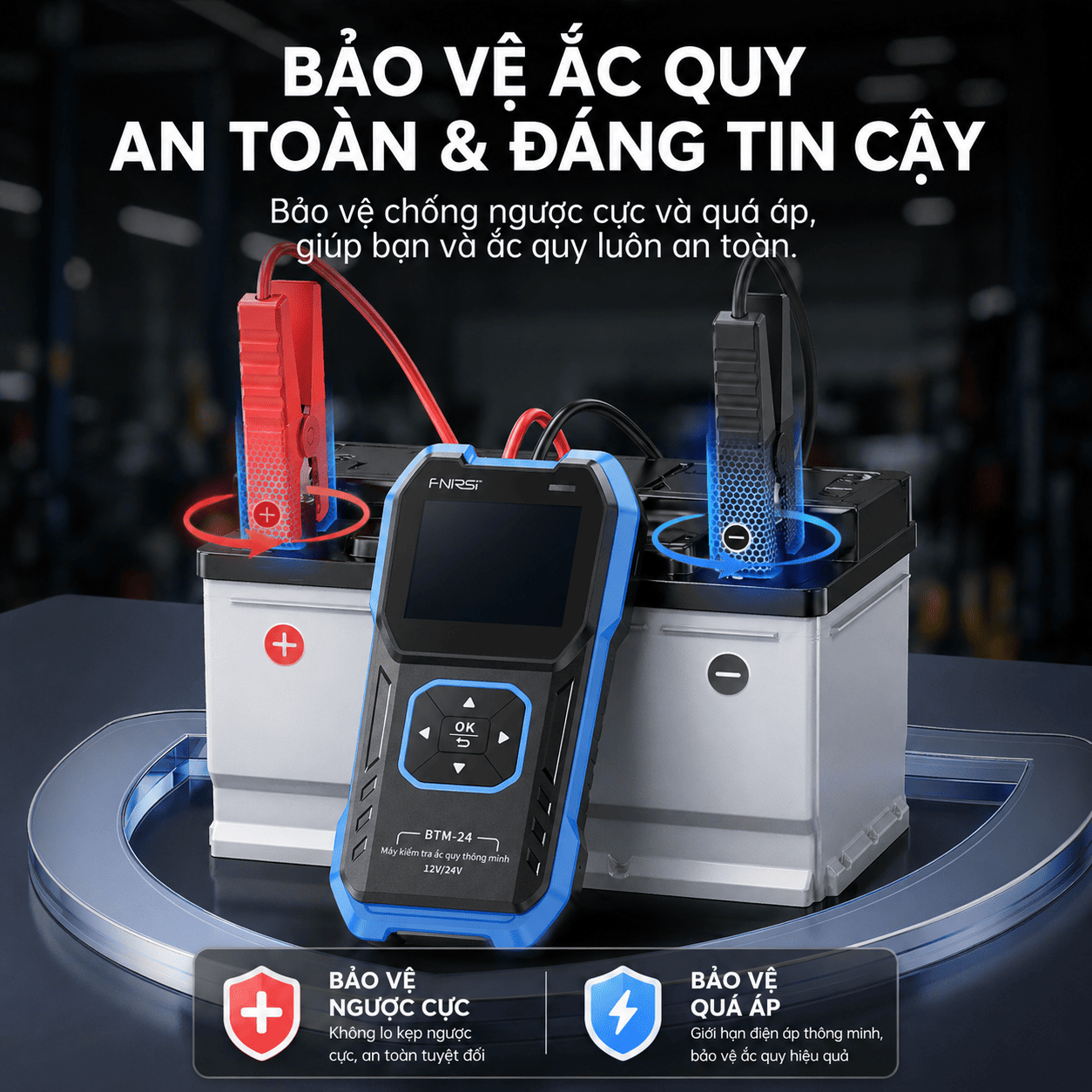 Máy Test Ắc Quy FNIRSI BTM-24 Đo Điện Áp, Nội Trở, Kiểm Tra Sạc & Khởi Động - Ảnh 4