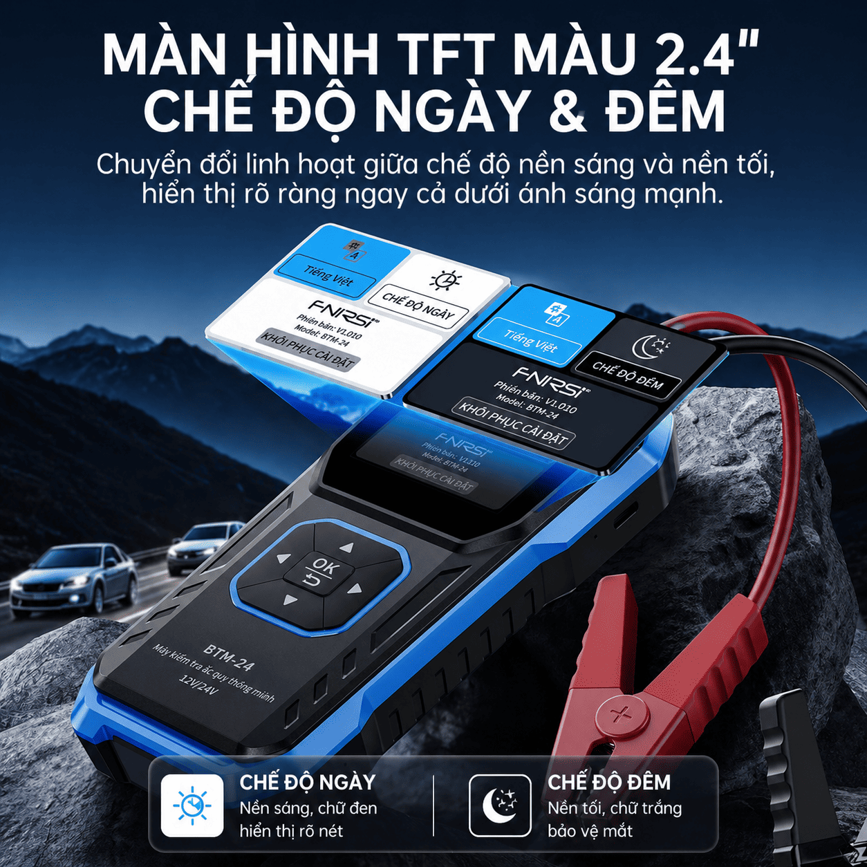 Máy Test Ắc Quy FNIRSI BTM-24 Đo Điện Áp, Nội Trở, Kiểm Tra Sạc & Khởi Động - Ảnh 3